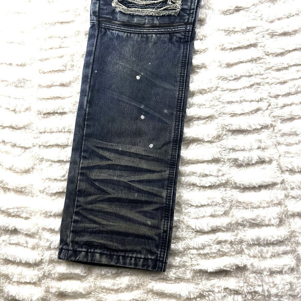 Smoke Rise Jeans Mens 36 (32” inseam) Dark Wash Ripped Distressed Moto - Picture 14 of 16
